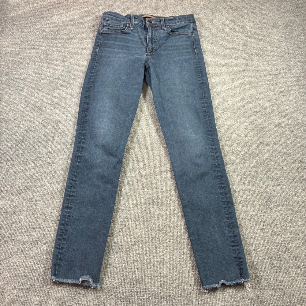 Joe's Jeans High Rise Skinny Ankle Womens 27 Blue Raw Hem Stretch Denim